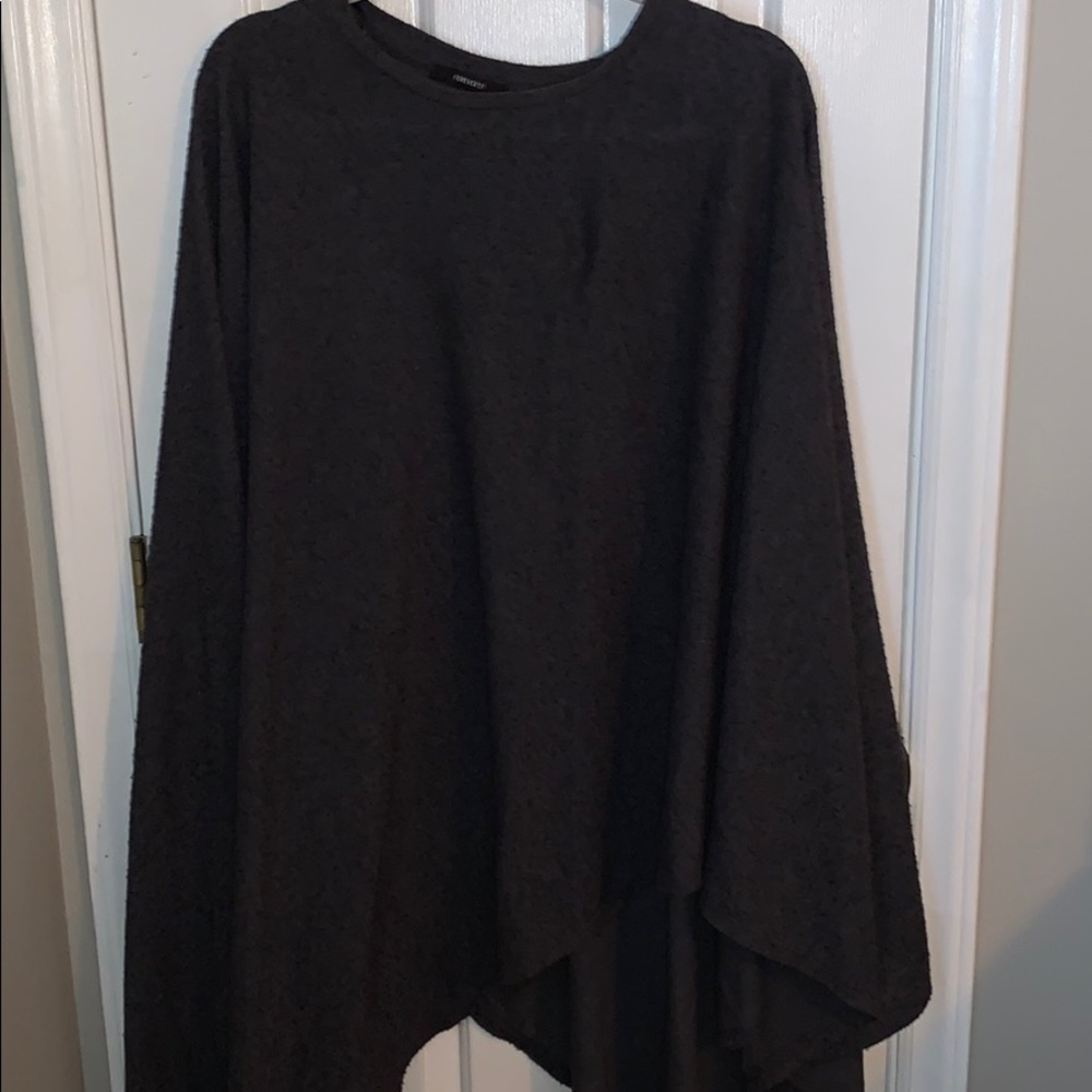 Gray poncho sweater